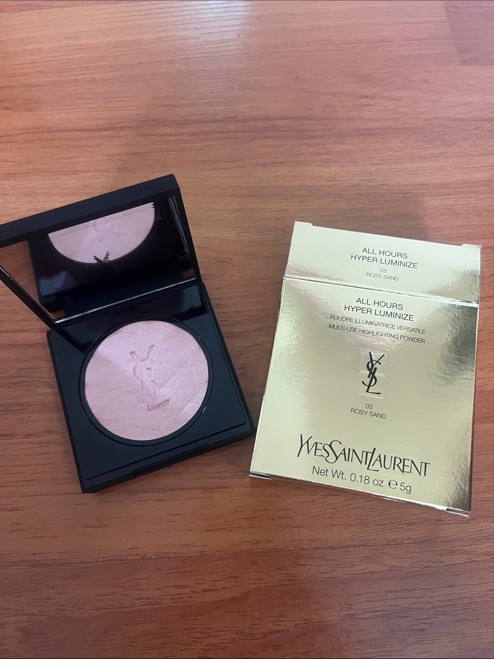 Yves Saint Laurent All Hours Hyper Luminize Highlighter is 03 Rosy Sand